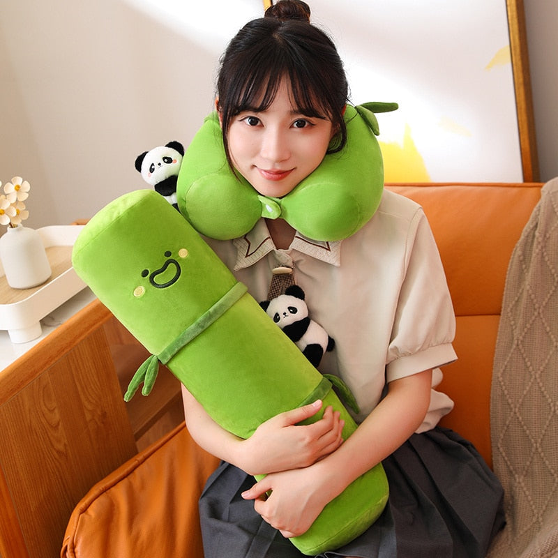 Woman Holding a Kawaii Bamboo Plush