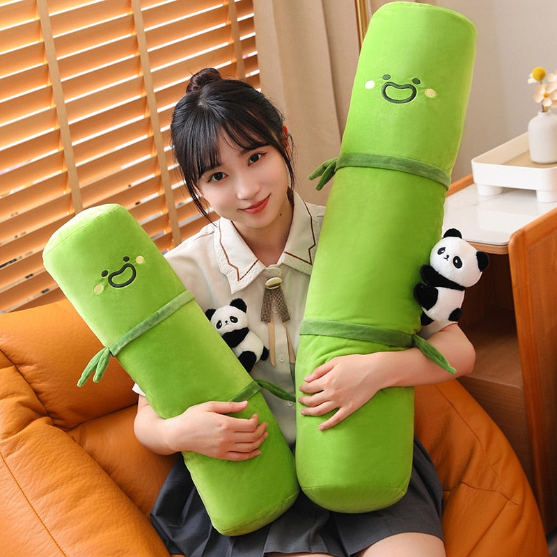 Woman Carrying a Kawaii Bamboo Plush