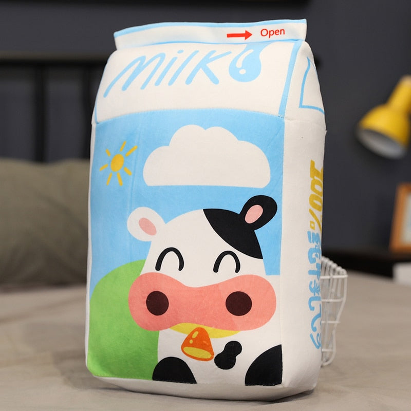 kawaii milk plushie blue