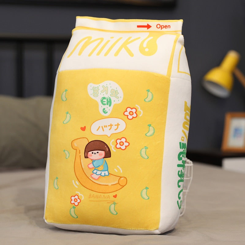 kawaii milk plushie yellow
