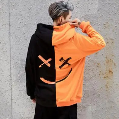 Orange / Black Streetwear Hoodie