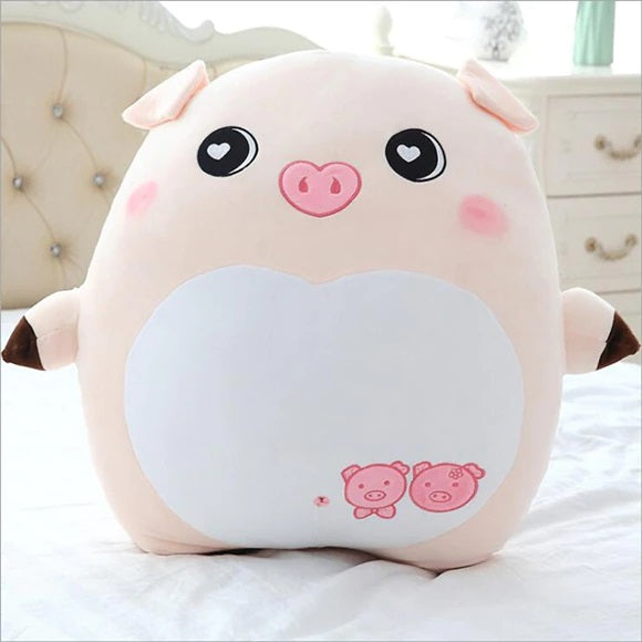 cream heart eyes pig stuffed animal
