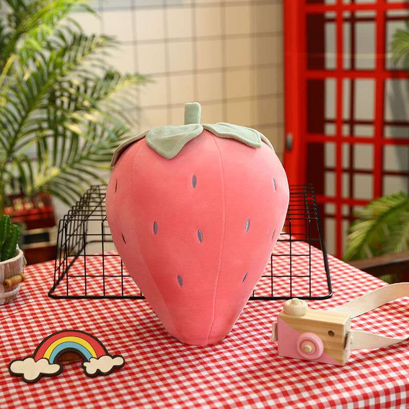 Cute Strawberry Plush Pillow - Pink, 40cm