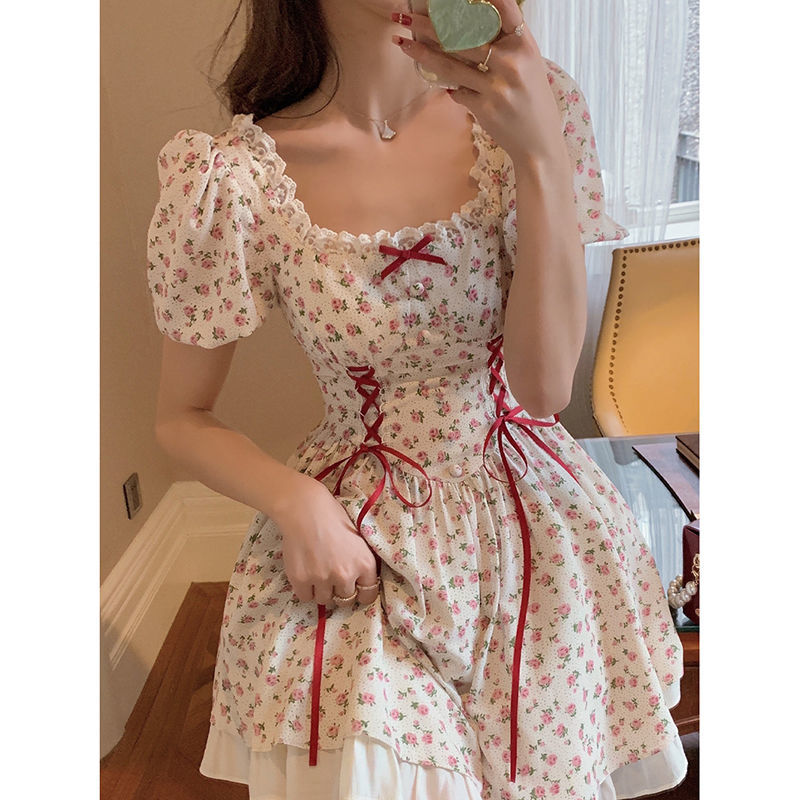 Floral Mini Dress - Floral, L