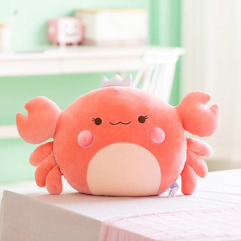 Giant Kawaii Crab Plush Pillow - 55cm, Pink