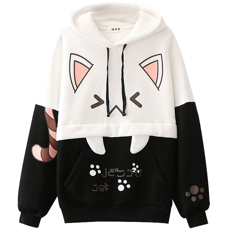Harajuku Kawaii Cat Women Hoodies