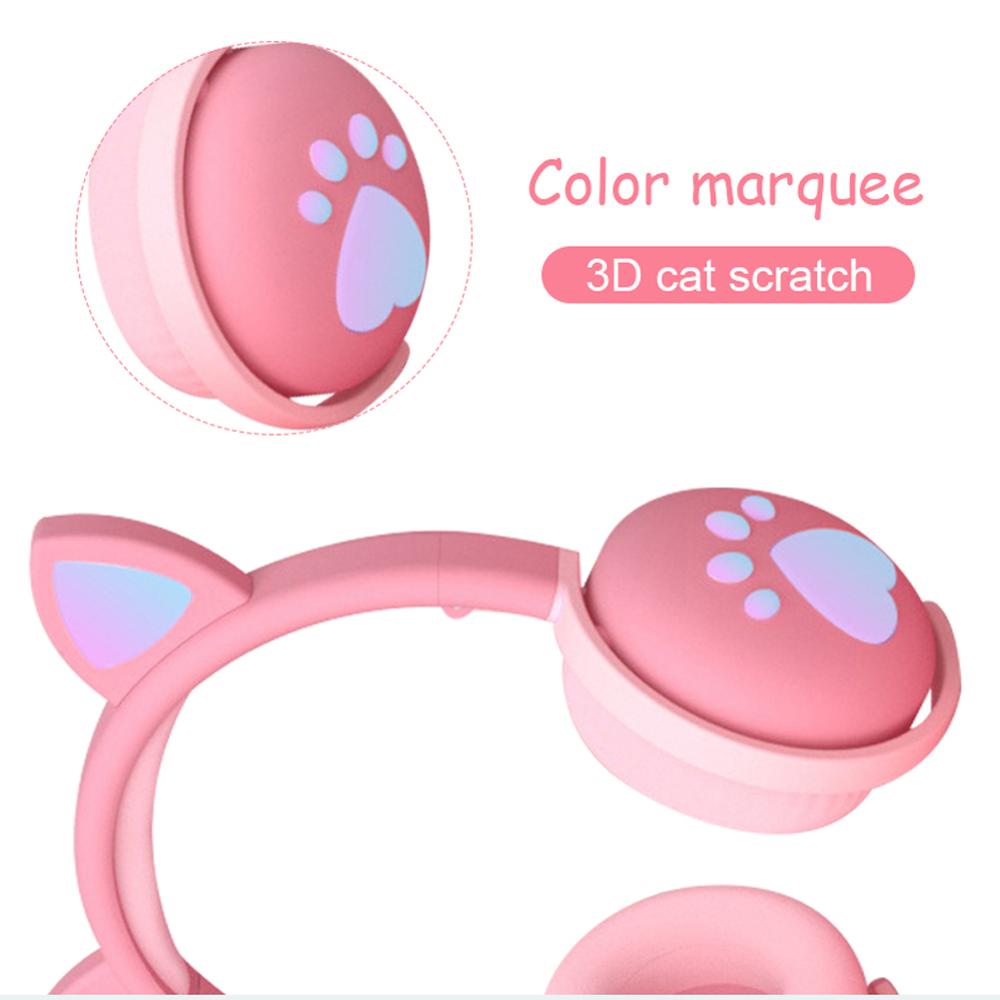 Kawaii Cat Ears & Paw Glowing Headphones