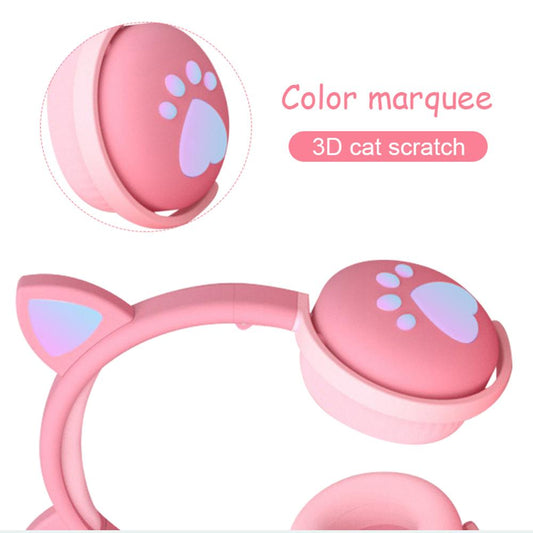Kawaii Cat Ears and Paw Glowing Headphones Kawaii Cat Ears and Paw Glowing Headphones