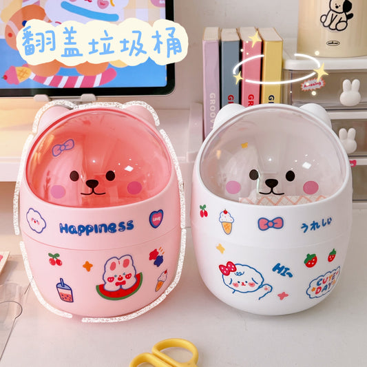 Kawaii Cute Bear Mini Desktop Trash Can Organizer Kawaii Cute Bear Mini Desktop Trash Can Organizer