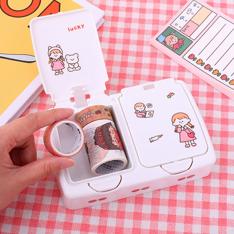 Kawaii Cute Button Desktop Storage Box