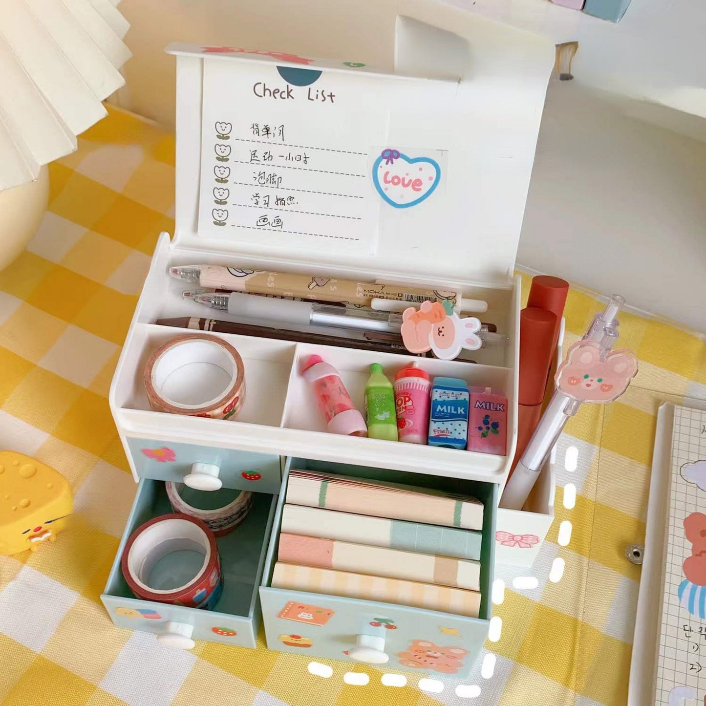 Kawaii Desktop Plastic Drawer Storage Box