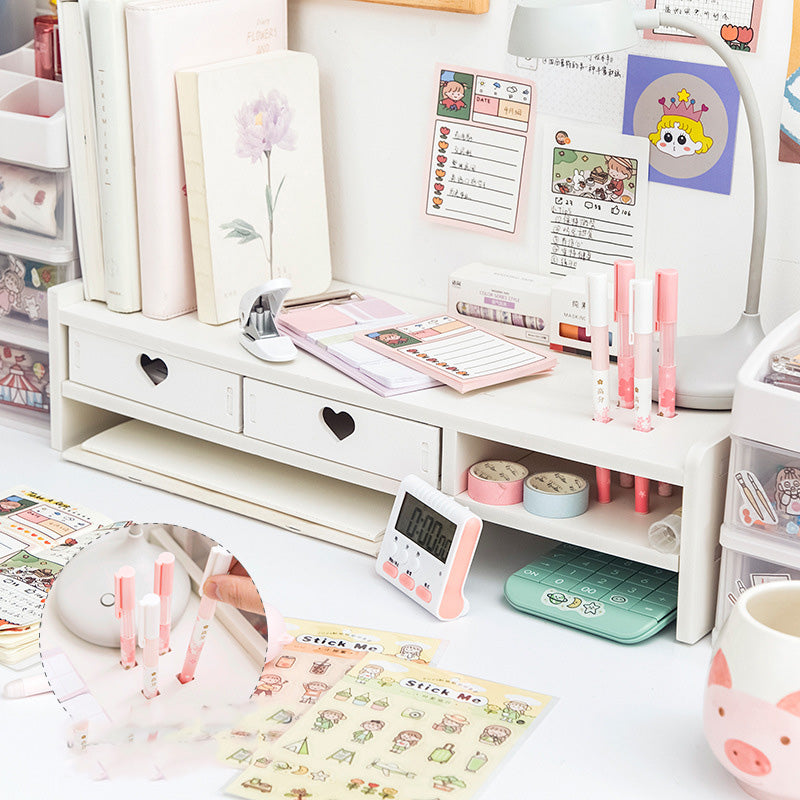 Kawaii Heart Design Desk Storage Rack Storage