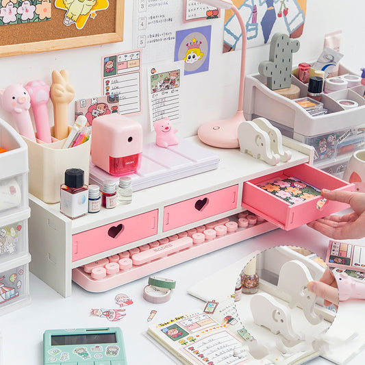 Kawaii Heart Design Desk Storage Rack Storage Kawaii Heart Design Desk Storage Rack Storage