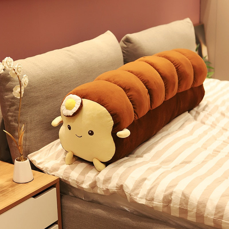 Kawaii Japanese Loaf Bread Plush - Large, Long Dark Brown