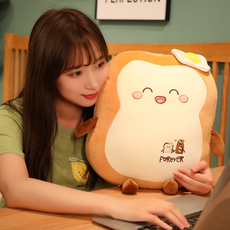Woman holding a Kawaii Japanese Loaf Bread Plush