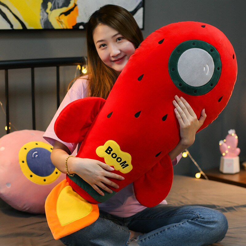 Kawaii Rocket Plush - 110cm(43.3), Red Rocket Plush