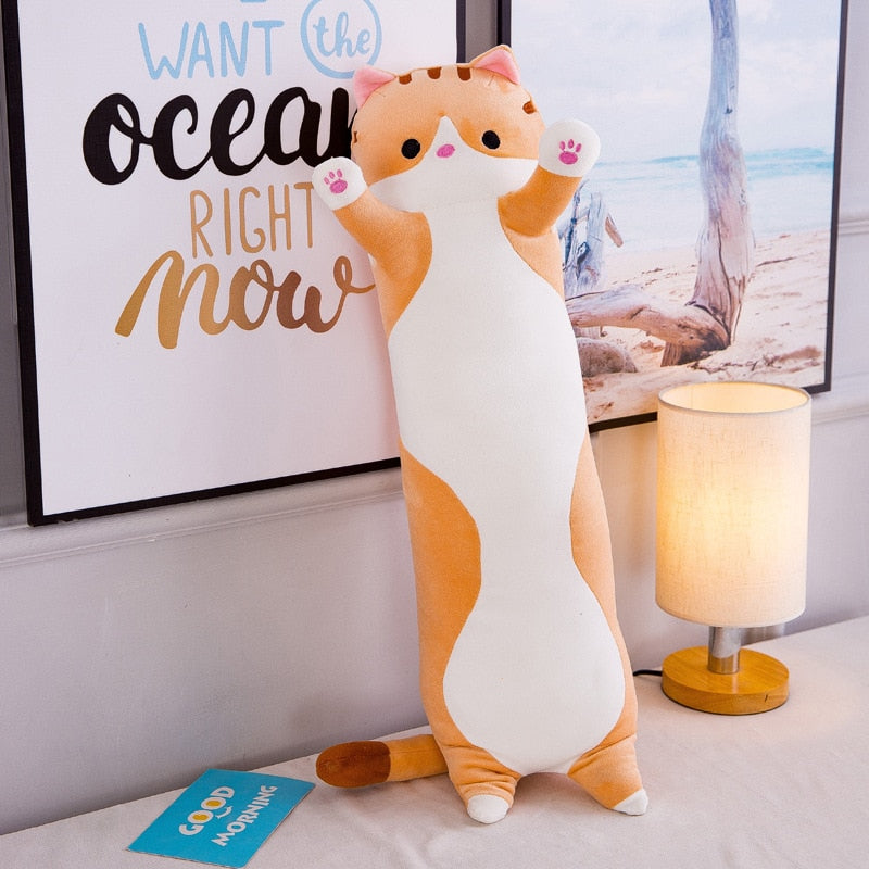 Long Cartoon Cat Plush - Orange 70cm, China