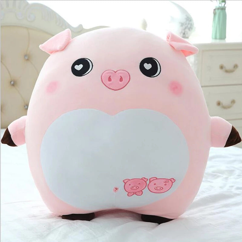 pink heart eyes pig stuffed animal