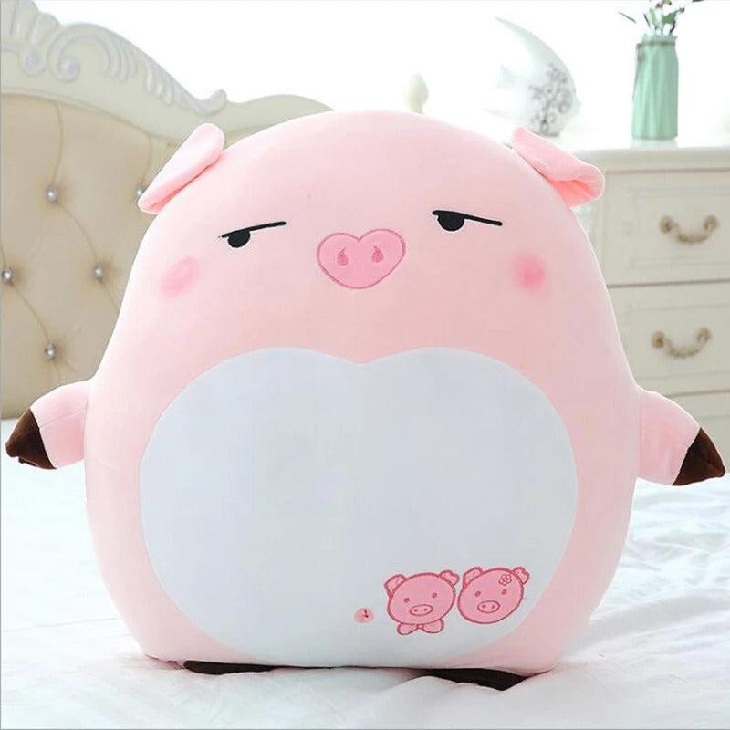 pink unamazed eyes pig stuffed animal