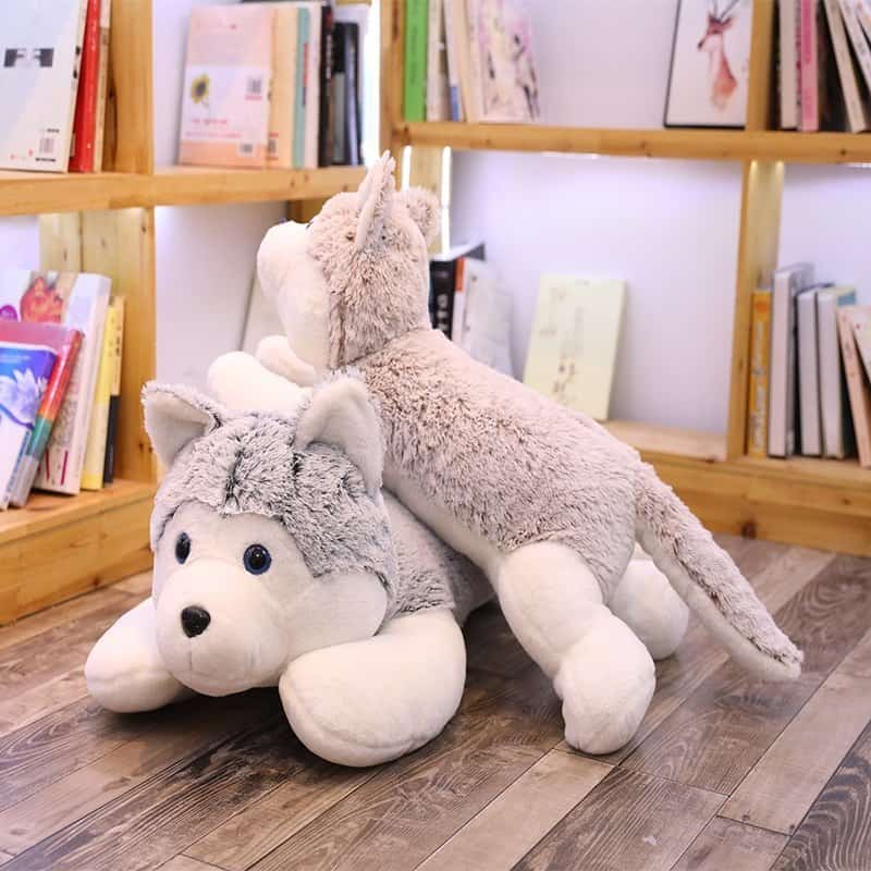 two husky stuffed animal