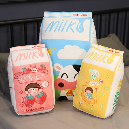 Different design of kawaii milk plushie