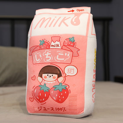 kawaii milk plushie pink