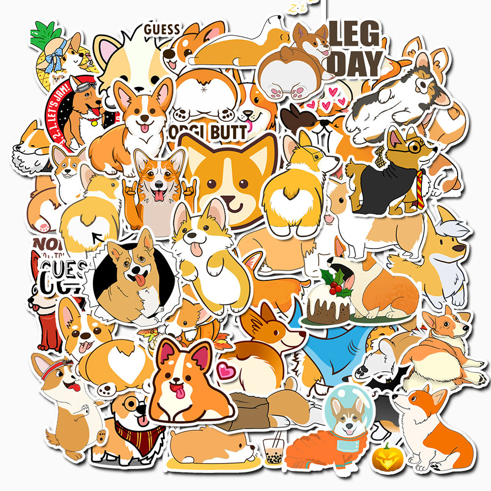 Upgrade your sticker game with cute, waterproof Corgi stickers - 50 pack!
