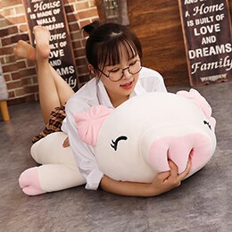 Cuddly Pig Plush - about 75cm doll, white eyes closed