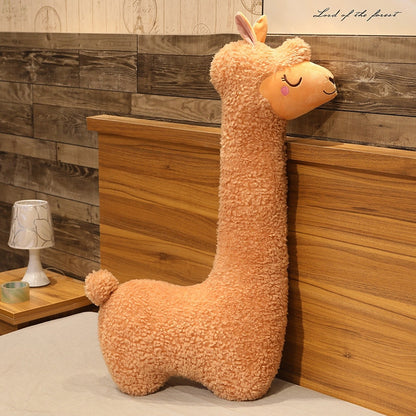 Cute Alpaca Plush Toy - 100cm, Brown pillow