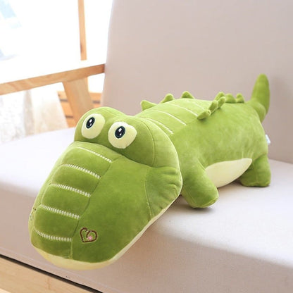 kawaii alligator stuffed toy in a sofa