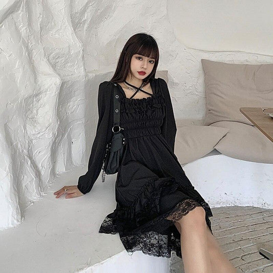 Unleash your inner dark elegance with our Gothic Lolita Dress. Indulge in sophistication.