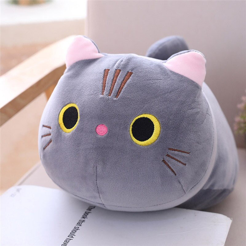 kawaii Cat Plush Pillow - 35cm, gray01