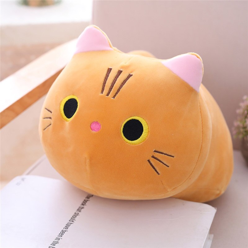 kawaii Cat Plush Pillow - 35cm, orange01