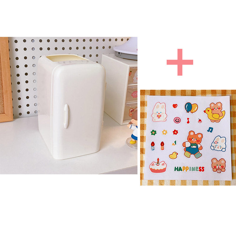 Kawaii Refrigerator Design Desktop Organizer - White Set