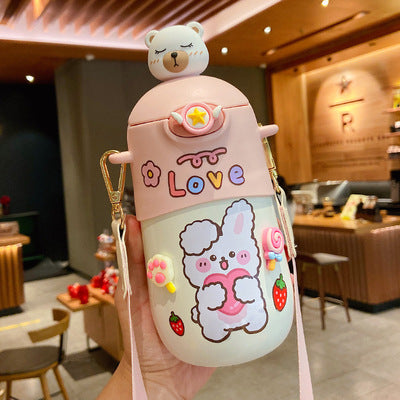 Kawaii Thermos - 500ml(16.9oz), With 3D Stickers