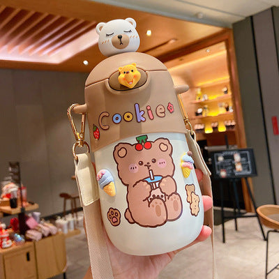 Kawaii Thermos - 500ml(16.9oz), With 3D Stickers