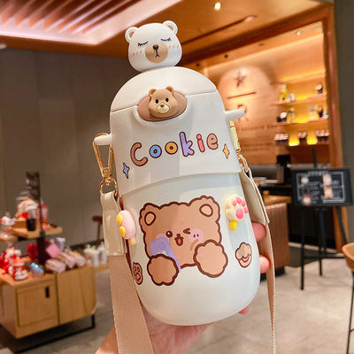 Kawaii Thermos - 500ml(16.9oz), With 3D Stickers