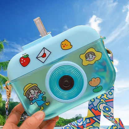 Kawaii Water Bottle Camera - Blue with Stickers