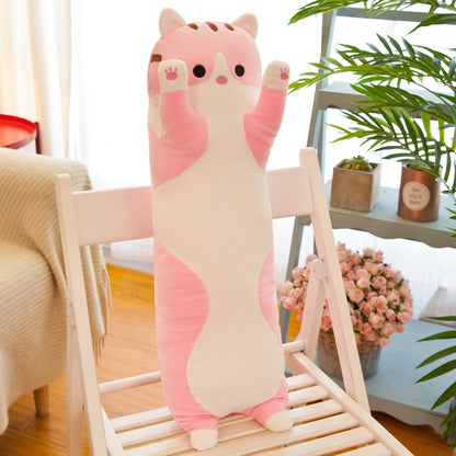 Long Cartoon Cat Plush - Pink 70cm, China