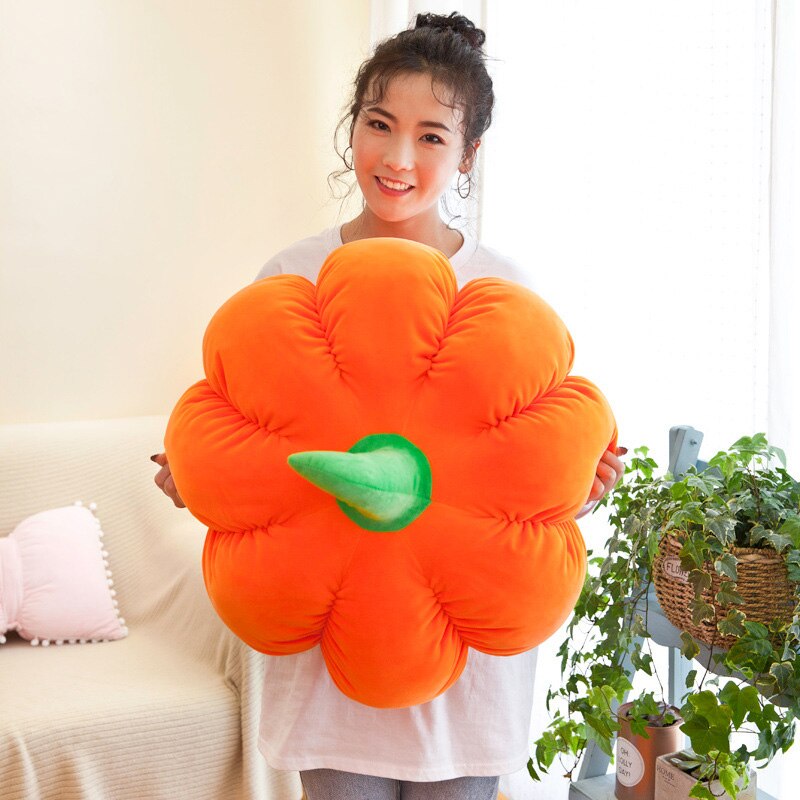 Woman holding a Plush Pumpkin