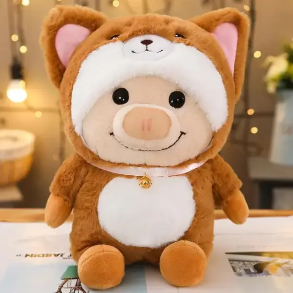 fox cute pig plush