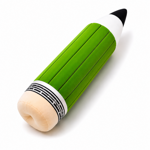 green pencil plush angled product shot