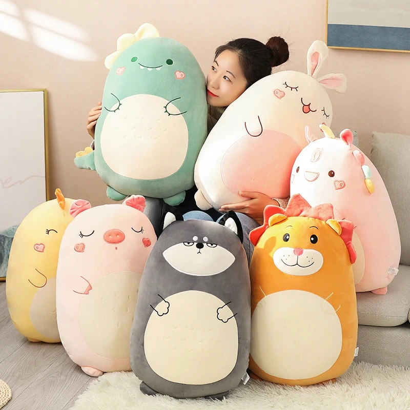 woman sitting beside different kawaii japanese kawaii stuffed animals plush