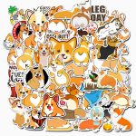 50 Pieces Per Pack Waterproof Kawaii Corgi Stickers