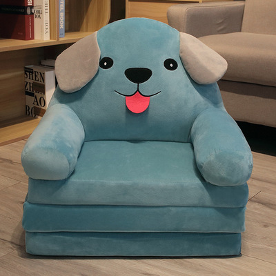 Kawaii Folding Kids Sofa - Three Layer Folding Blue Dog Kids Sofa