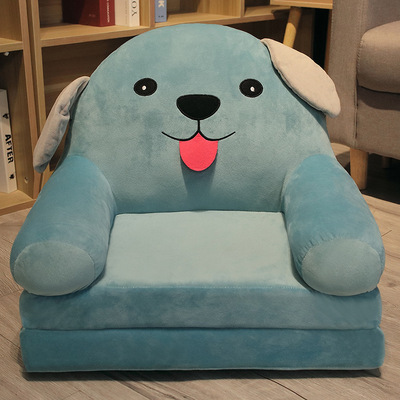 Kawaii Folding Kids Sofa - Two Layer Folding Blue Dog Kids Sofa