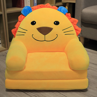 Kawaii Folding Kids Sofa - Two Layer Folding Yellow Lion Kids Sofa