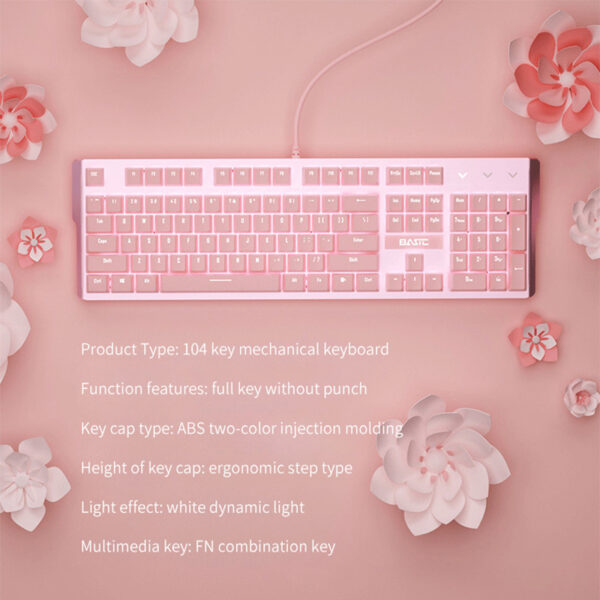 Kawaii Pink Backlit LED Keyboard