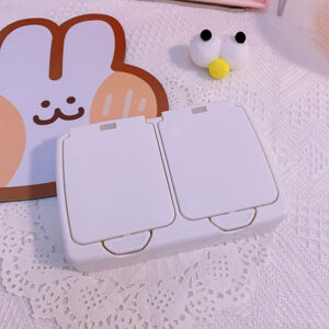 Kawaii Cute Button Desktop Storage Box - Double