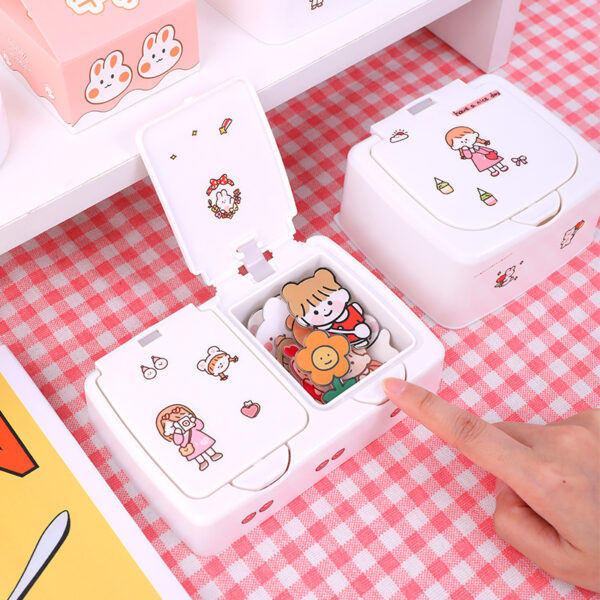 Kawaii Cute Button Desktop Storage Box